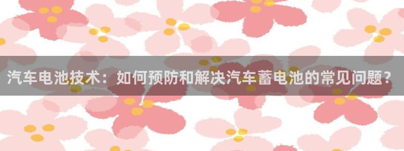 优发国际网站官网：汽车电池技术：如何预防和解决汽车蓄电池的常见问题？